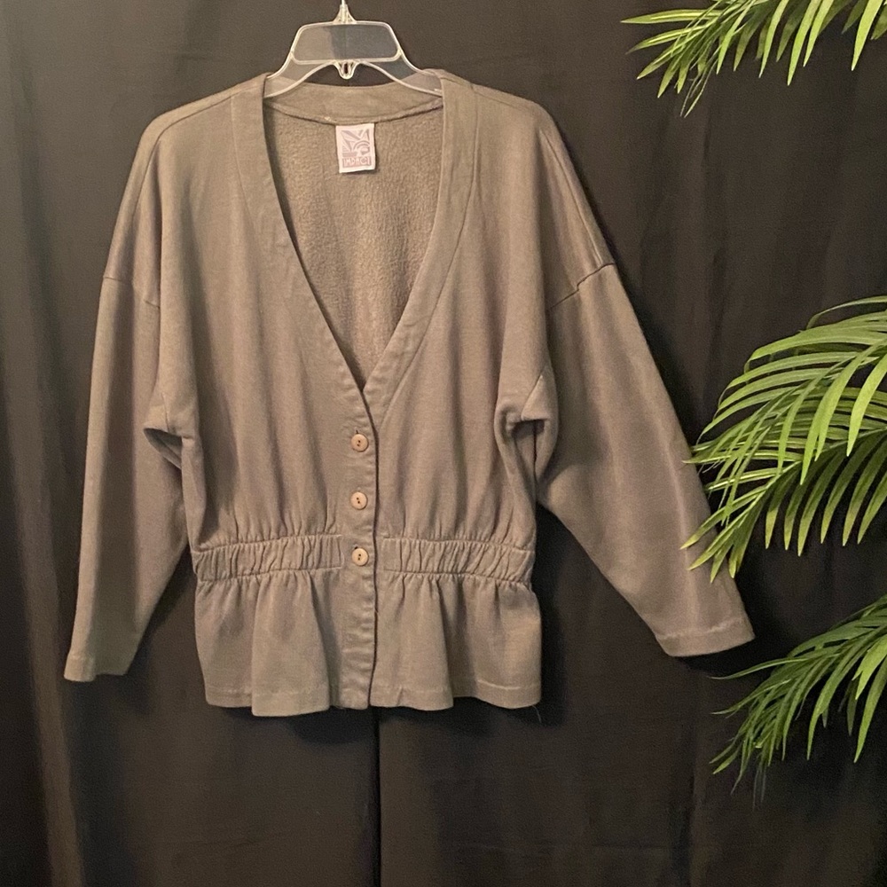 ♥️❄️Impact Woman’s Green Sweater-Like Cardigan Medium